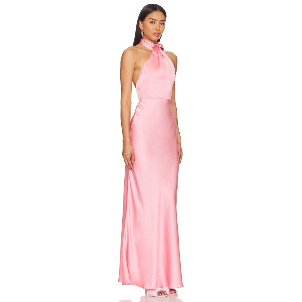 Lovers + Friends Albie Gown Peach Pink Large Nwt New